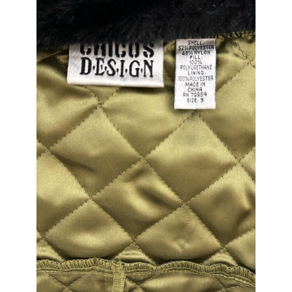 Chico's Design Floral Tapestry Style Art To Wear Jacket Detachable Collar Sz 3 - Picture 8 of 10